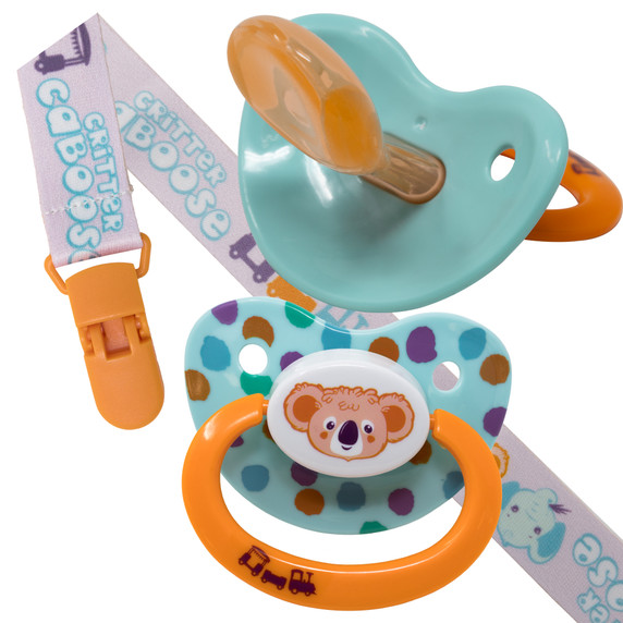 Critter Caboose Pacifier Set