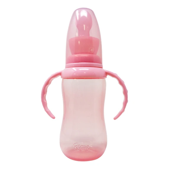 Pink Easy Grip bottle with dust cover.