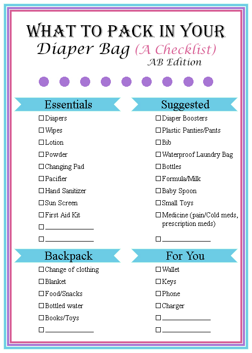 baby bag checklist