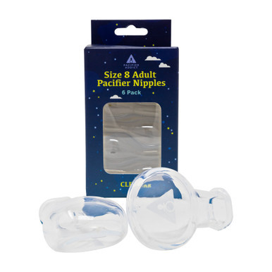Adult Baby Size 8 Pacifier Teat Clear 6 Pack | Pacifier Addict