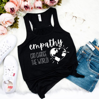 Empathy Can Change the World Woman's Gathered Racerback Tank