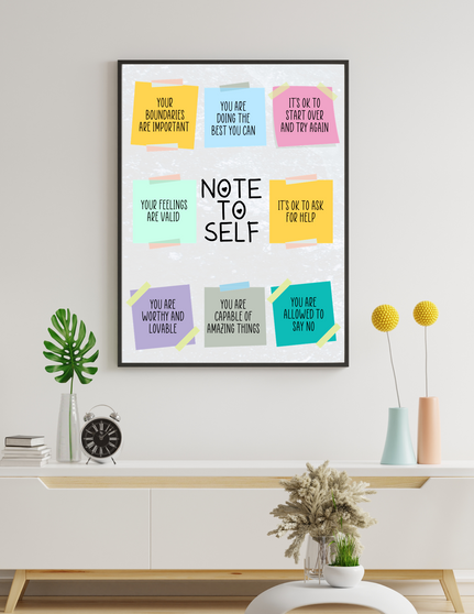 Note To Self - Affirmation Poster 18x24