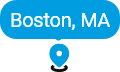 Map pin for Boston, Massachusetts