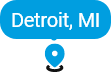 Map pin for Detroit, Michigan