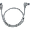 NTI cat6-ras-15-gray-shld CAT6 Right Angle to Straight Shielded Cable, Gray, 15 feet