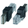 NTI usbam-rj11m USB Type A Male to RJ11 Male Adapter, Black