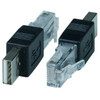 NTI usbam-rj45m USB Type A Male to RJ45 Male Adapter, Black