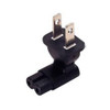 NTI pwr-115pc7-d NEMA 1-15P Male to IEC 320 C7 Female Power Plug Adapter, Down Angled