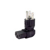NTI pwr-515pc13-d NEMA 5-15P Male to IEC 320 C5 Female Power Plug Adapter, Down Angled