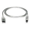 NTI usb2-ab-10-5t USB 2.0 Type A to Type B, Male to Male, Clear, 10 feet