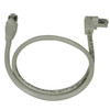 NTI cat6-rasv2-2-gray-shld CAT6 Right Angle to Straight Shielded Patch Cords, 60?C, 2 ft