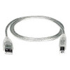 NTI usb2-ab-0-5m-5t USB 2.0 Type A to Type B, Male to Male, Clear, 0.5 meters