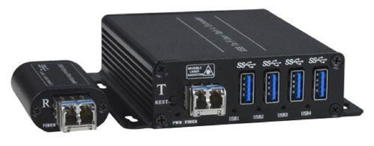 NTI usb3-2folc-4 4-Port USB Extender via Two LC Fiber Optic Cables up to 820 Feet - Pro AV