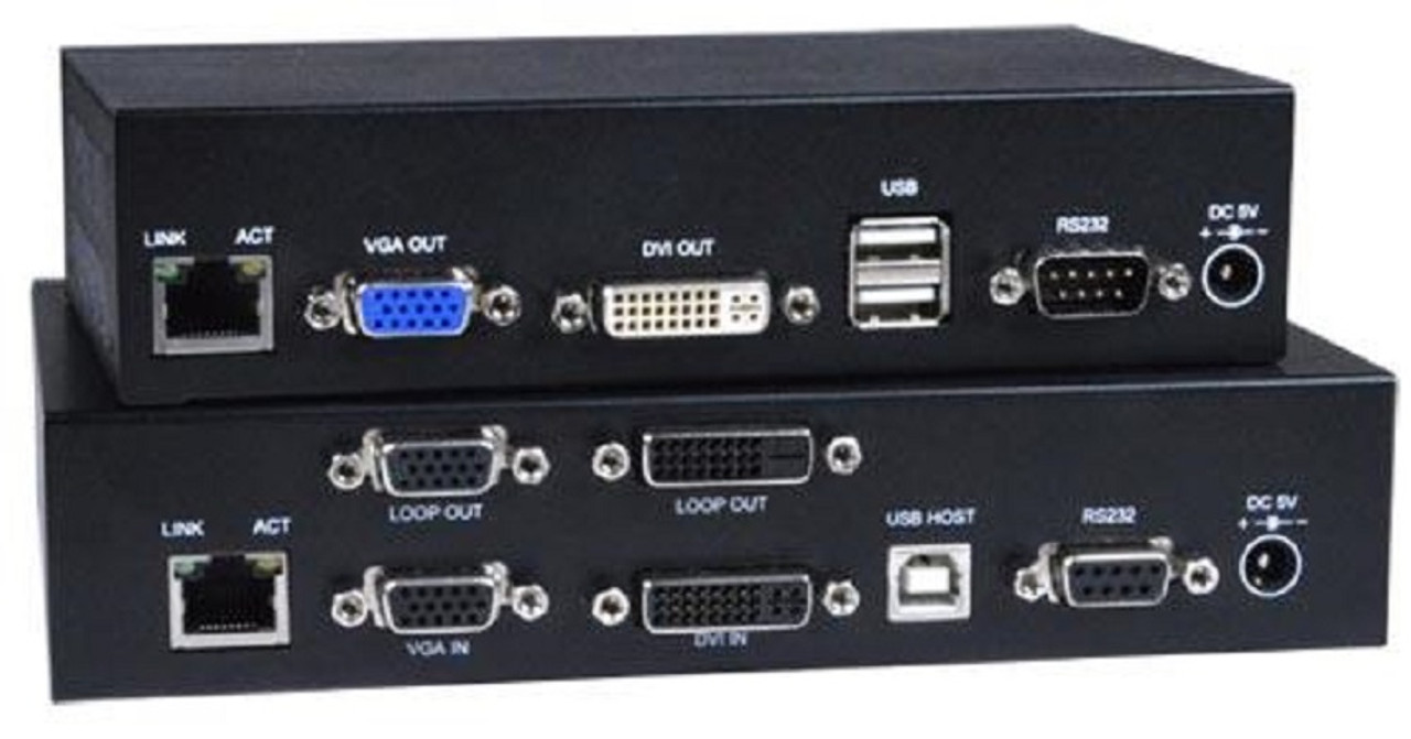 NTI st-ipusbvd-r-vw VGA/DVI USB KVM Extender Over IP with Video Wall  Support, Remote Unit - Pro AV Warehouse