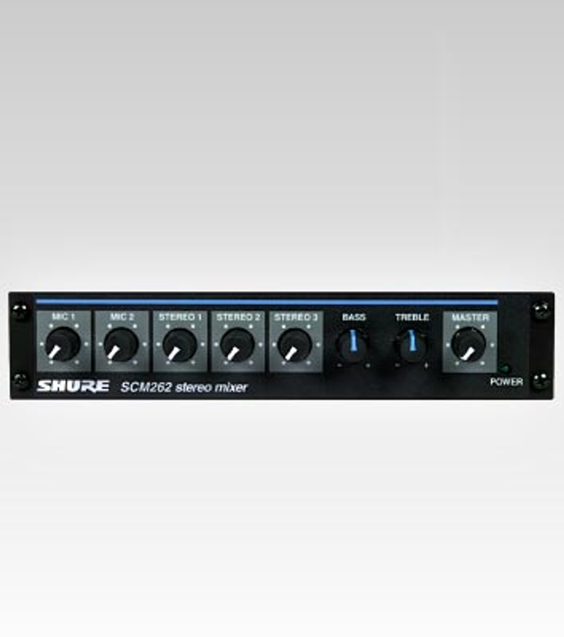 Shure SCM262 Stereo Mixer for use with 2 Microphones and 3 Stereo Sources,