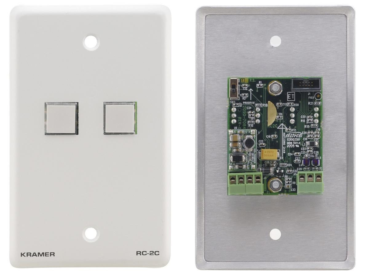Kramer RC-2C(W) 2 Button RS-232 & IR Controller - White Wall Plate ...
