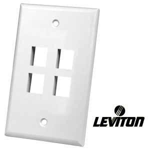 NTI plt4whitel 3Port Leviton Keystone Wallplate Pro AV Warehouse