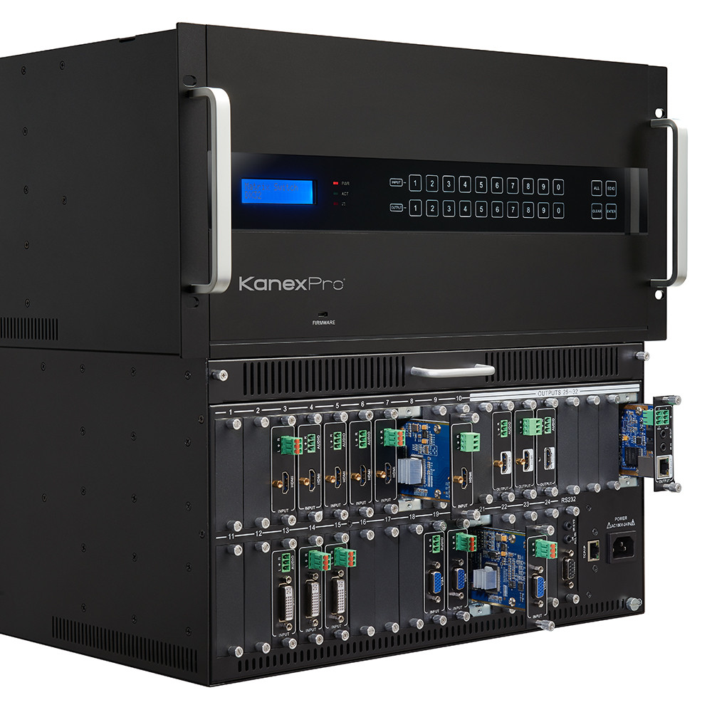 Modular Matrix Switcher Kanex Pro MX-HD32324K 4K 32x32 Modular Matrix Switcher with cards ...