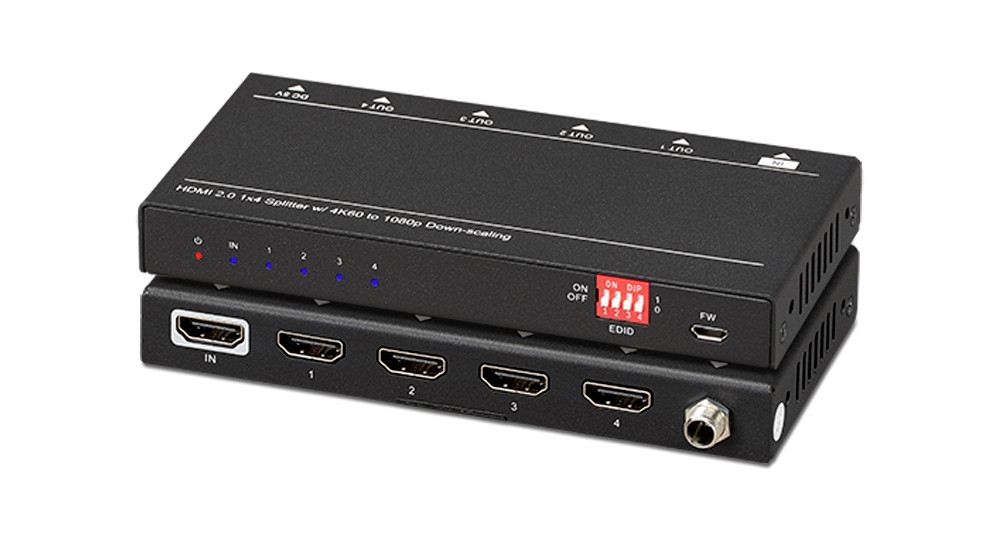 Kanex Pro SP-1X4SL18G UltraSlim 4K HDMI 1X4 Splitter w/ 4:4