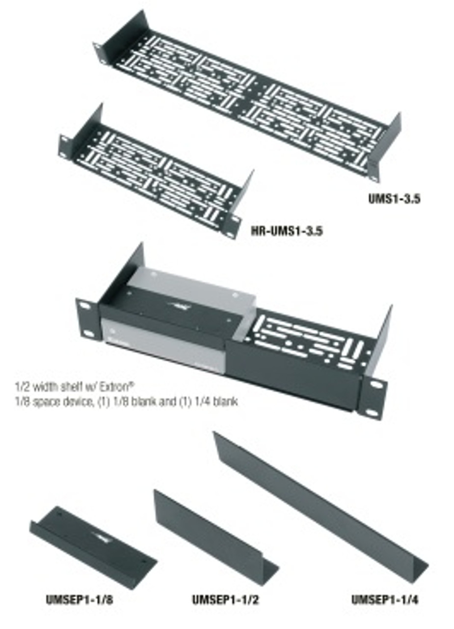 Middle Atlantic UMS1-3.5 1 SP UM SHELF, 3.5in D - Pro AV Warehouse