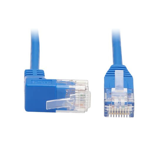 Tripp Lite N204-S03-BL-UP Up-Angle Cat6 Gigabit Molded Slim UTP Ethernet Cable Blue, 3 ft. (0.91 m)