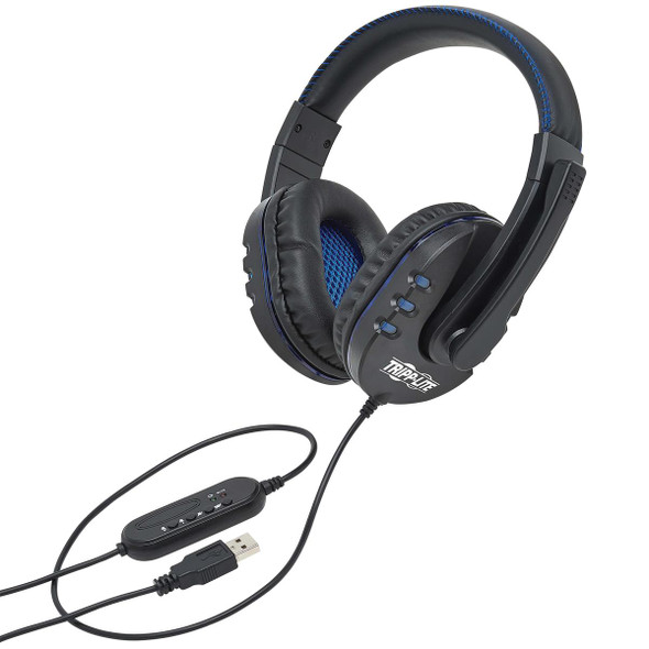 Tripp Lite AHS-002-LED USB Gaming Headset with Built-In Microphone, Audio Control