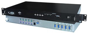 NTI keemux-p4-r 4-Port VGA PS/2 KVM Switch, Rackmount