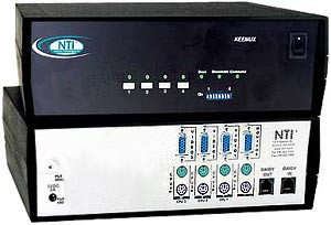 NTI keemux-p4-rs 4-Port VGA PS/2 KVM Switch with RS232