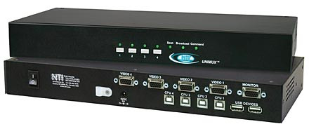NTI unimux-usbv-8o-rs 8-Port VGA USB KVM Switch with OSD + RS232