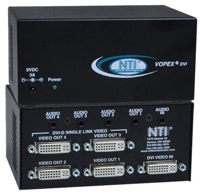NTI vopex-dvisa-4 4-Port DVI Video Splitter with Audio