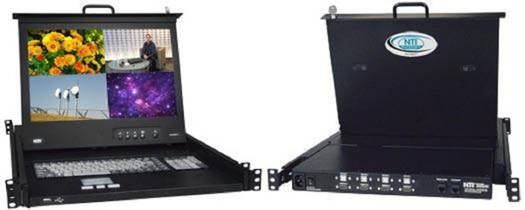 NTI rackmux-d17hr-n-susbhd4 Rackmount KVM Drawer with HDMI Multiviewer & USB KVM Switch