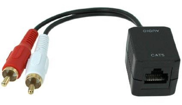 NTI st-c5ca-lc RCA L/R Stereo Audio Extender via CAT5 up to 300 Feet