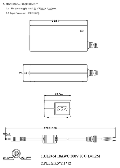 NTI pwr-sply-12v1a 12V, 1A Power Supply