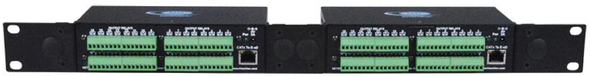 NTI e-di16dor16-v22r Digital Input/Output Expander, Normally-Open Relay Contact Outputs, 1RU Dual Side-by-Side Rackmount