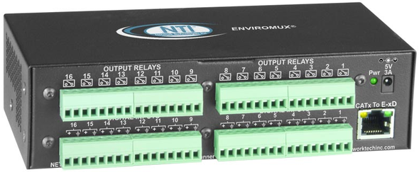 NTI e-di16dor16-v2-d Digital Input/Output Expander, Normally-Open Relay Contact Outputs, Desktop, DIN Mount