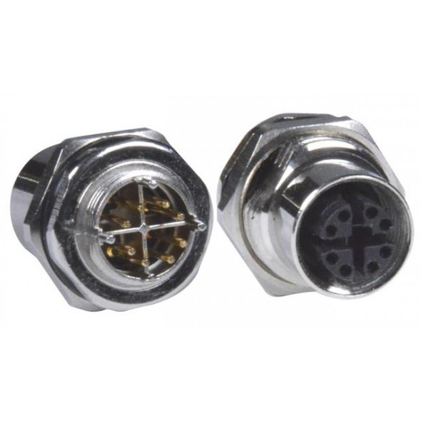 NTI m12xc-8pwtp-10g-ps M12 8-Pin 10Gbps Field Assembly Waterproof Connector, Female, X Coded, Panel Side