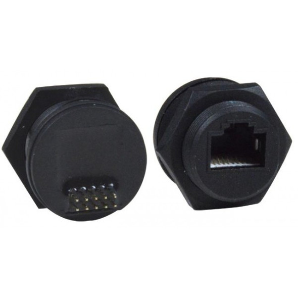 NTI rj45-wtp-sp2r-jck Waterproof RJ45 to Straight Crimp Pins Feed-Thru Coupler, Case Side