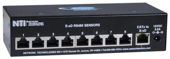 NTI e-rj8-rs485-r 8-port RJ45 RS485 Sensor Expander, 1RU Rackmount