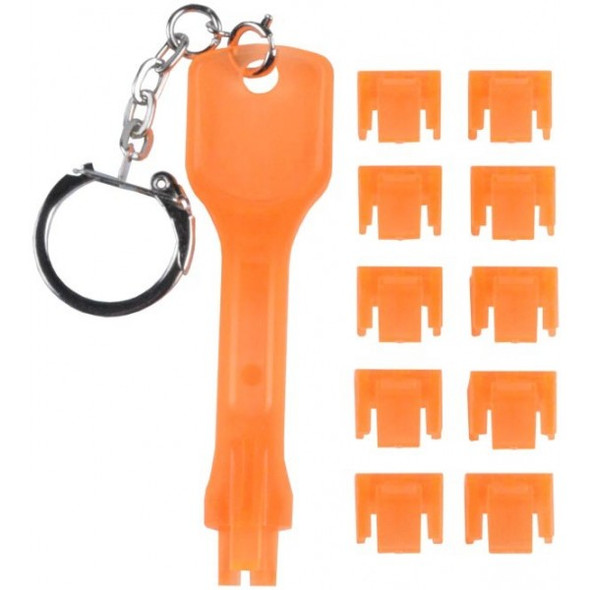 NTI pb-rj45-20l-o RJ45 Port Blocker, 20 Locks, Orange (NO KEY)