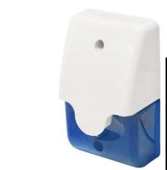 NTI e-srn-bcnl-o IP65 Indoor/Outdoor Piezo Siren with LED Strobe Beacon, 110 dB, Blue