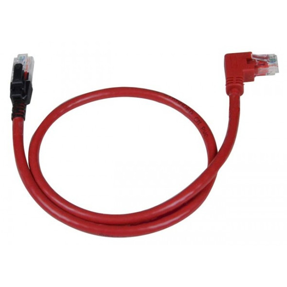 NTI cat6-ras-lock-2-red CAT6 Right Angle to Locking Straight Patch Cord Cables, 2 ft
