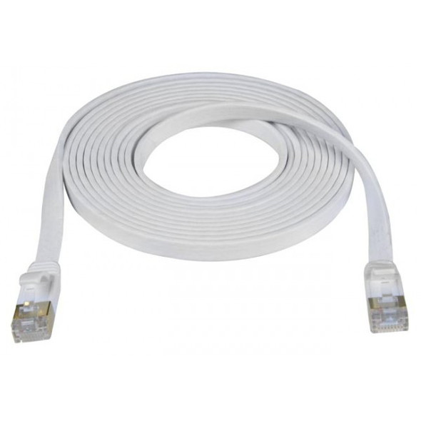 NTI cat7-sfv2-10-white CAT7 Super Flat Shielded Patch Cords, 0.094in Thick