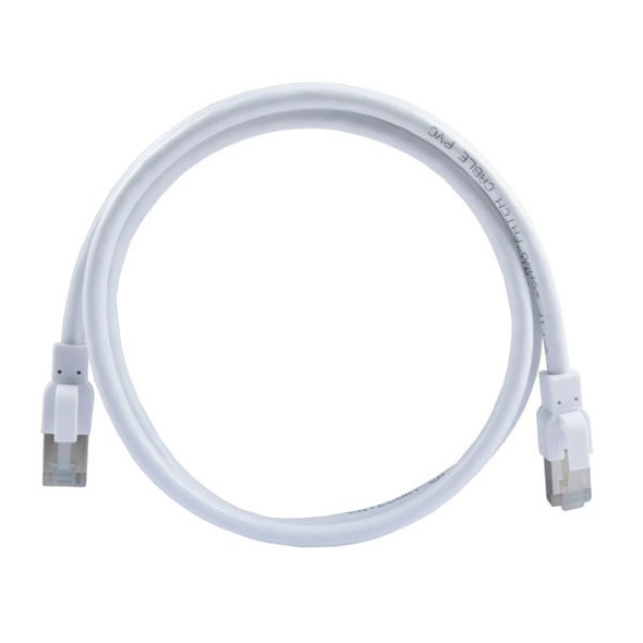 NTI cat6a-ab-1-white-shld CAT6a Antibacterial/Antimicrobial Shielded Patch Cord Cables, 1 Foot