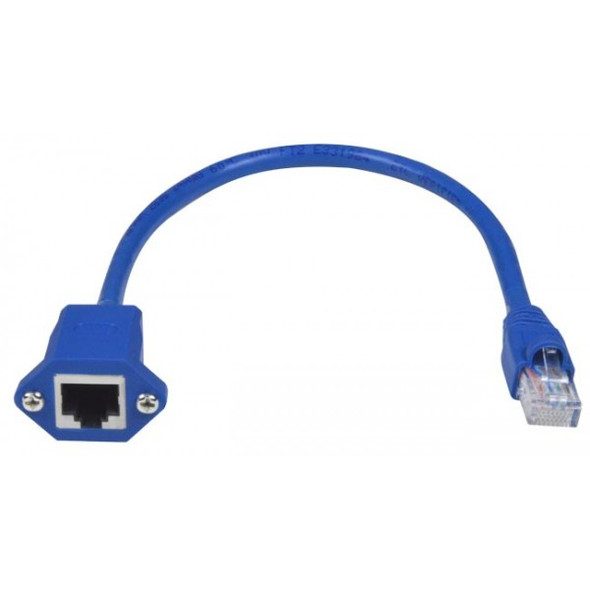 NTI cat6-pmv2-6-blue CAT6 Panel Mount Extension Cable, Low-Profile Housing, Blue, 6 ft