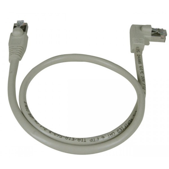 NTI cat6-rasv2-1-5-gray-shld CAT6 Right Angle to Straight Shielded Patch Cords 1.5ft