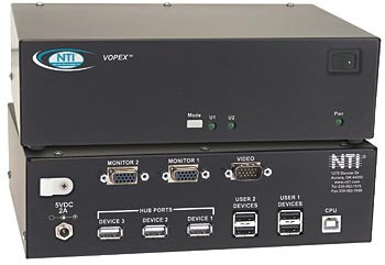 NTI VOPEX-USBV-2 VGA USB KVM Splitter, 2-Port