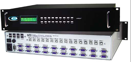 NTI UNIMUX-4X16-U VGA USB KVM Matrix Switch: 4x16