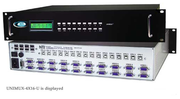 NTI UNIMUX-8X8-U VGA USB KVM Matrix Switch: 8x8