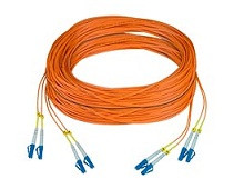 NTI FIBER-2D-LCLC-50-1500M Two Duplex LC to LC 50-micron Fiber Cable, 1500 meters