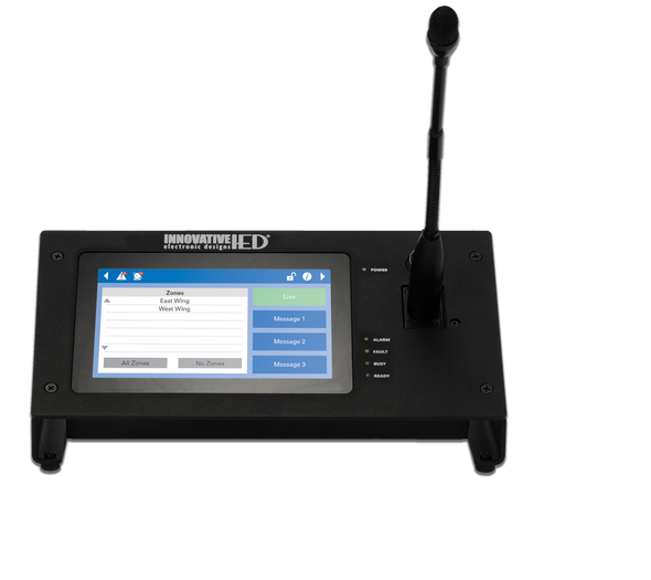 Atlas IED550CS-G Touch Screen Digital Communication Station with CobraNet Message Channels with Gooseneck Microphone
